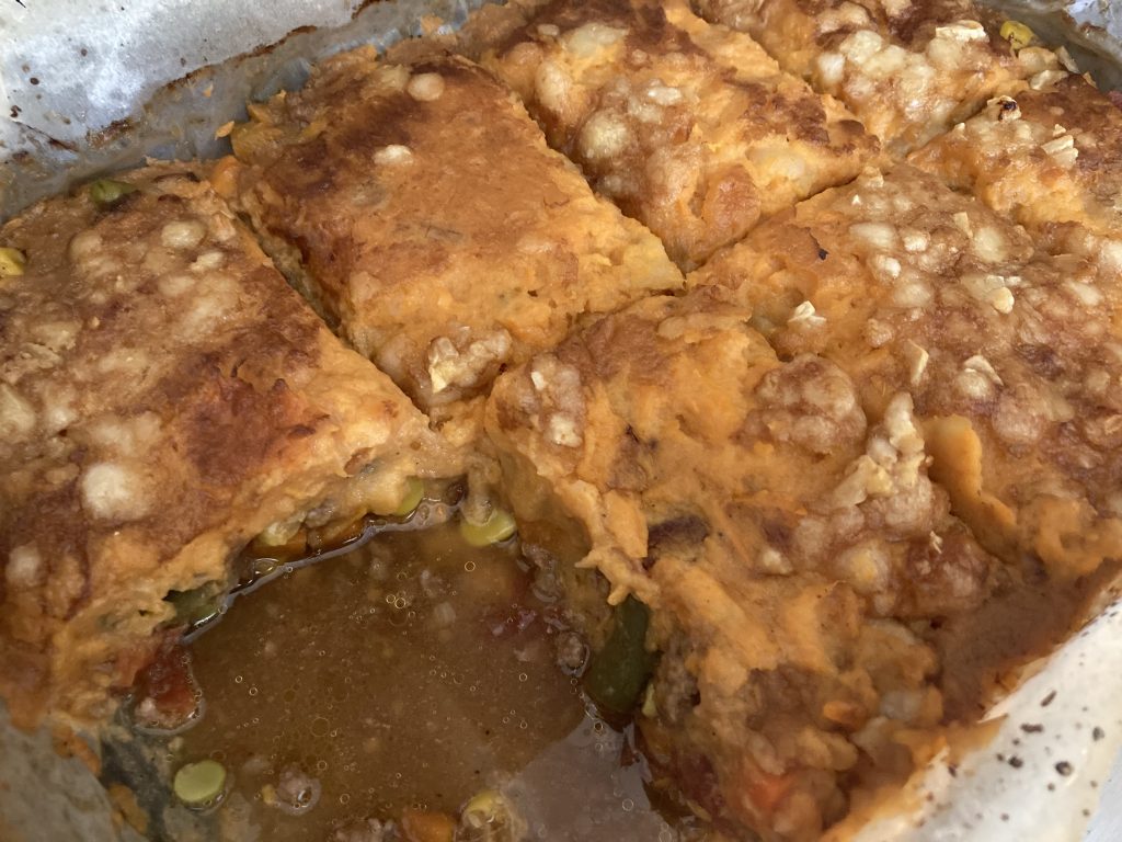 A shepherd's pie I made, with a delicious bitter-sweet flavor